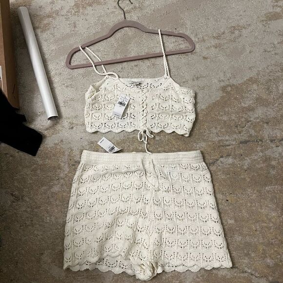 new american eagle crochet crop top tank top - Picture 3 of 5